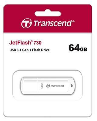 Transcend JetFlash® 730 USB-stick 64 GB Wit TS64GJF730 USB-A 3.2 Gen 1 Transcend JetFlash® 730 USB-stick 64 GB Wit TS64GJF730 USB-A 3.2 Gen 1