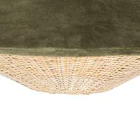 QAZQA Landelijke hanglamp groene velours met riet 60 cm - Frills Can - thumbnail