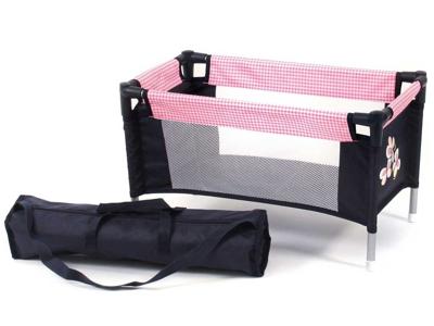 Poppen Reisbedje - Pink Checkered