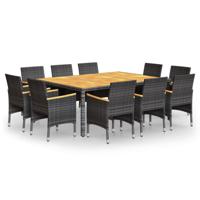 11-delige Tuinset poly rattan grijs - thumbnail