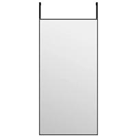 VidaXL Deurspiegel 40x80 cm glas en aluminium zwart - thumbnail