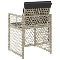 Tuinstoelen 4 st met kussens poly rattan lichtgrijs - thumbnail
