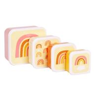 Set van 4 lunchdozen voor kinderen REGENBOOG A Little Lovely Company pastelgeel - thumbnail