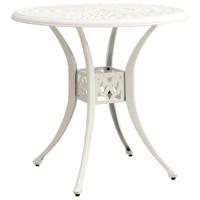 Tuintafel 78x78x72 cm gietaluminium wit - thumbnail
