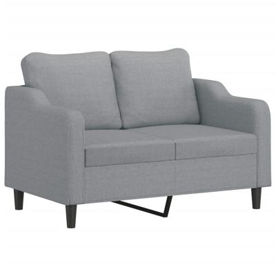 3-delige Loungeset met kussens stof lichtgrijs