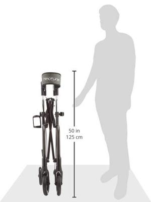 Rollator Neptune lichtgewicht (7,1 kg) | Incl. Fleshouder, Stokhouder, Rugband en tas | Mat-zwart | PR30265-BK | Able2 - thumbnail