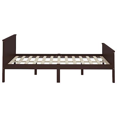 Bedframe massief grenenhout donkerbruin 120x200 cm