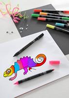 Faber Castell Viltstiften Duo - neon kleuren in etui a 10 stuks - thumbnail