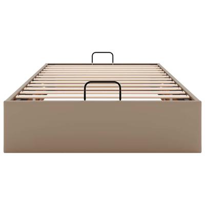 Bedframe zonder matras 100x200 cm kunstleer cappuccinokleurig