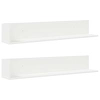 Wandschappen 2 st 100x16,5x16,5 cm bewerkt hout wit - thumbnail
