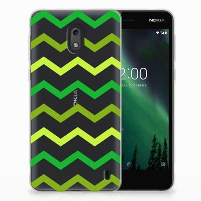 Nokia 2 | TPU bumper | Zigzag Groen