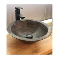 Waskom Casajoy Rond Natuursteen 40x14.5cm Cairo Zwart OP=OP - thumbnail