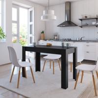 Eettafel 120x60x76 cm bewerkt hout zwart - thumbnail