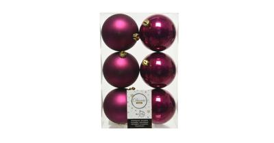 6 onbreekbare kerstballen magnolia 8 cm