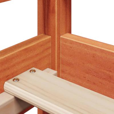 Kinderbed met huisje massief grenenhout wasbruin 90x200 cm