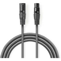 Nedis COTG15010GY150 Gebalanceerde Xlr-audiokabel Xlr 3-pins Male - Xlr 3-pins Female 15 M Grijs - thumbnail