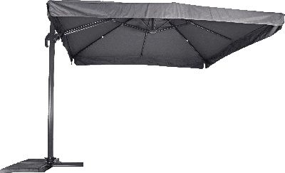 Zweefparasol Virgo 300 x 300 cm met volan grijs