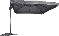 Zweefparasol Virgo 300 x 300 cm met volan grijs - thumbnail