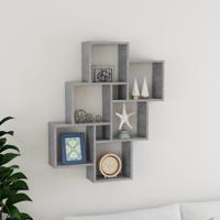 VidaXL Wandschap kubus 78x15x93 cm bewerkt hout betongrijs - thumbnail