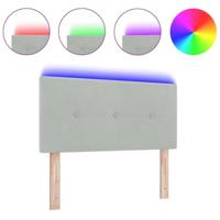 Hoofdbord met LED -striplichten Lichtgrijs 90 cm Fluweel - thumbnail
