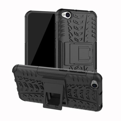 Tire Texture TPU + PC schokbestendig beschermende case voor Xiaomi Redmi gaan met houder (zwart) Tire Texture TPU + PC schokbestendig beschermende case voor Xiaomi Redmi gaan met houder (zwart)