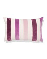 HEMA Kussenhoes 50x30cm velours strepen roze (roze) - thumbnail