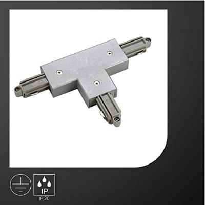SLV 1-faseT-Connector 2 aarde rechts grijs - 143082