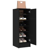 Schoenenkast 32x35x92 cm spaanplaat zwart - thumbnail