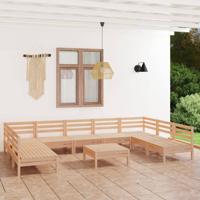10-delige Loungeset massief grenenhout - thumbnail