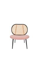 Zuiver Fauteuil 'Spike' Rotan en stof, kleur Roze - thumbnail