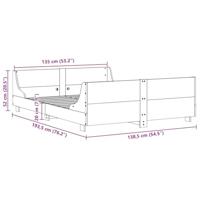Bedframe zonder matras massief grenenhout wasbruin 135x190 cm - thumbnail