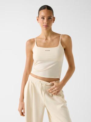 Guess Ribgebreide Top Dames Beige - Maat S - Kleur: Beige | Soccerfanshop Guess Ribgebreide Top Dames Beige - Maat S - Kleur: Beige | Soccerfanshop