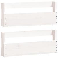 VidaXL Schoenenrekken 2 st 59x9x23 cm massief grenenhout wit - thumbnail
