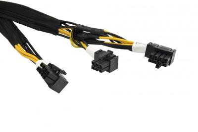 Supermicro CBL-PWEX-0790 57cm 8-pins rechte hoek CPU naar 8-pins + 6-pins rechte hoek PCIe GPU-kabel voor Geforce 1