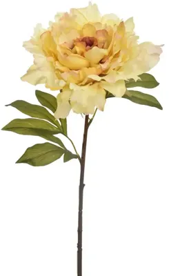 Pure Royal kunsttak pioenroos 69cm geel