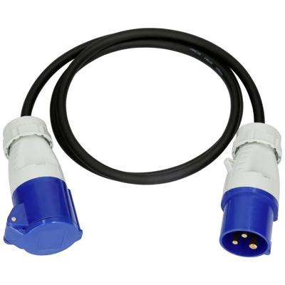 Max Hauri 163894 Stroom Verlengkabel Blauw, Zwart 1.5 m H07RN-F 3G 1,5 mm² Oliebestendig, UV-bestendig, Zuurbestendig