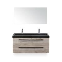Seville Badmeubelset 120 cm - 2 laden Craft Oak - Wastafel Lucca Enkel - met Spiegel - thumbnail