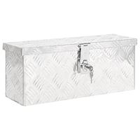 VidaXL Opbergbox 50x15x20,5 cm aluminium zilverkleurig - thumbnail