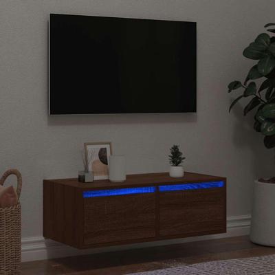 Tv-meubel met LED-verlichting 75x35,5x25 cm bruin eikenkleur Tv-meubel met LED-verlichting 75x35,5x25 cm bruin eikenkleur