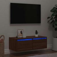 Tv-meubel met LED-verlichting 75x35,5x25 cm bruin eikenkleur - thumbnail