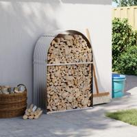 VidaXL Haardhoutopslag 80x45x120 cm gegalvaniseerd staal zilverkleurig - thumbnail