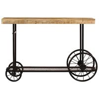 Wandtafel 112x36x76 cm massief mangohout en ijzer - thumbnail