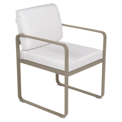 Fermob Bellevie dining armchair tuinstoel Nutmeg - Off-White