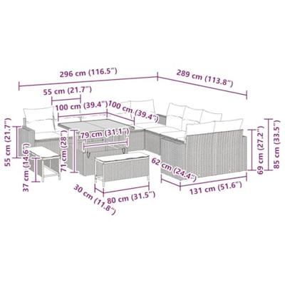 Tuinbankenset 13 pcs Beige poly rattan