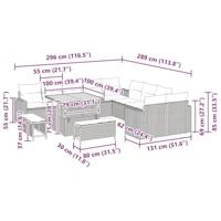 Tuinbankenset 13 pcs Zwart poly rattan - thumbnail