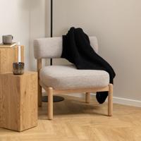 Bendt Fauteuil 'Conni', Eikenhout en bouclé, kleur Beige - thumbnail