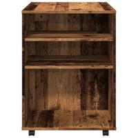Rolkast 60x53x72 cm bewerkt hout oud houtkleurig - thumbnail