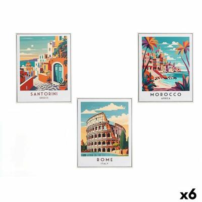 Canvas Gift Decor Stad 40 x 3 x 50 cm (6 Stuks)