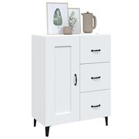 Dressoir 69,5x34x90 cm bewerkt hout wit - thumbnail