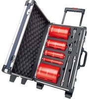 Carat Diamantboorset baksteen & kalkzandsteen Ø32-52-82-112-132mm + adapters in aluminium transportkoffer - HTESET0000 - thumbnail